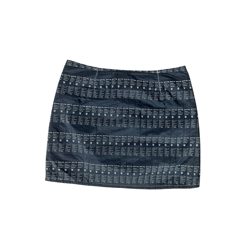 E play Low Rise Tech Puffer Skirt Black XL Y2K Grunge Goth E Girl Monogram AOP